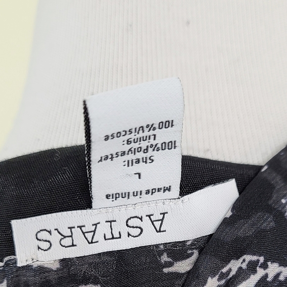 Astars sheer black leopard blouse metallic silver Long Sleeve Women's Large - Picture 6 of 7